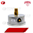 Winters Pressure Gauge 2.5" Stainless Case Brass Socket 0-100 PSI/ 7 KGCM2 1/4 Center Back Connection Liquid Filled