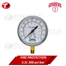 Winters Sprinkler Gauge 3.5" Black Plastic Brass Socket 0-300 PSI/ 20 BAR 1/4 Bottom Connection