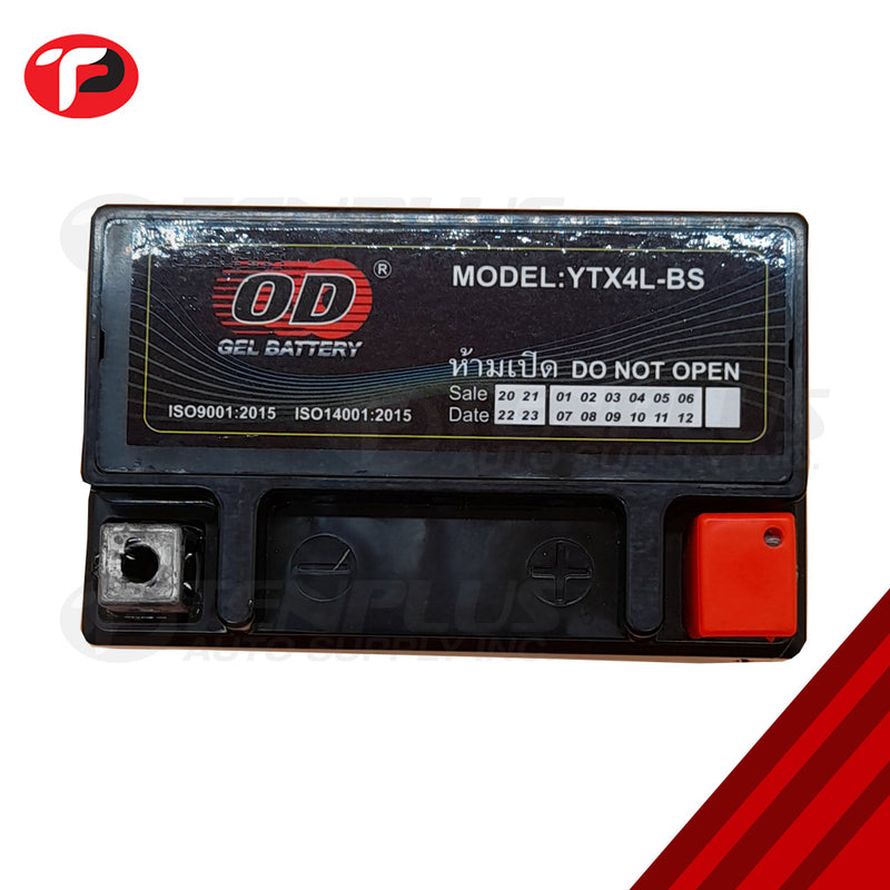 OD Battery YTX4L for Yamaha Mio Soul; Mx; Soul; M3; Wave 100