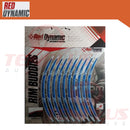 Red Dynamic Motorcycle Rim Sticker Protector (Green, Yellow, White, Blue, Red, Orange)