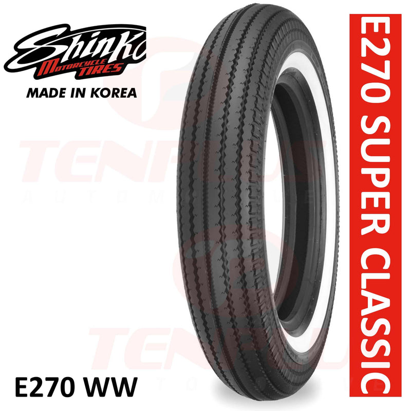 Shinko Motorcycle Tire Super Classic E270 5.00-16 White Wall B TT