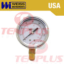 Weiss Pressure Gauge 2.5" Stainless Case Brass Socket 0-200 PSI/ 14 KGCM2 1/4 Bottom Connection Liquid Filled