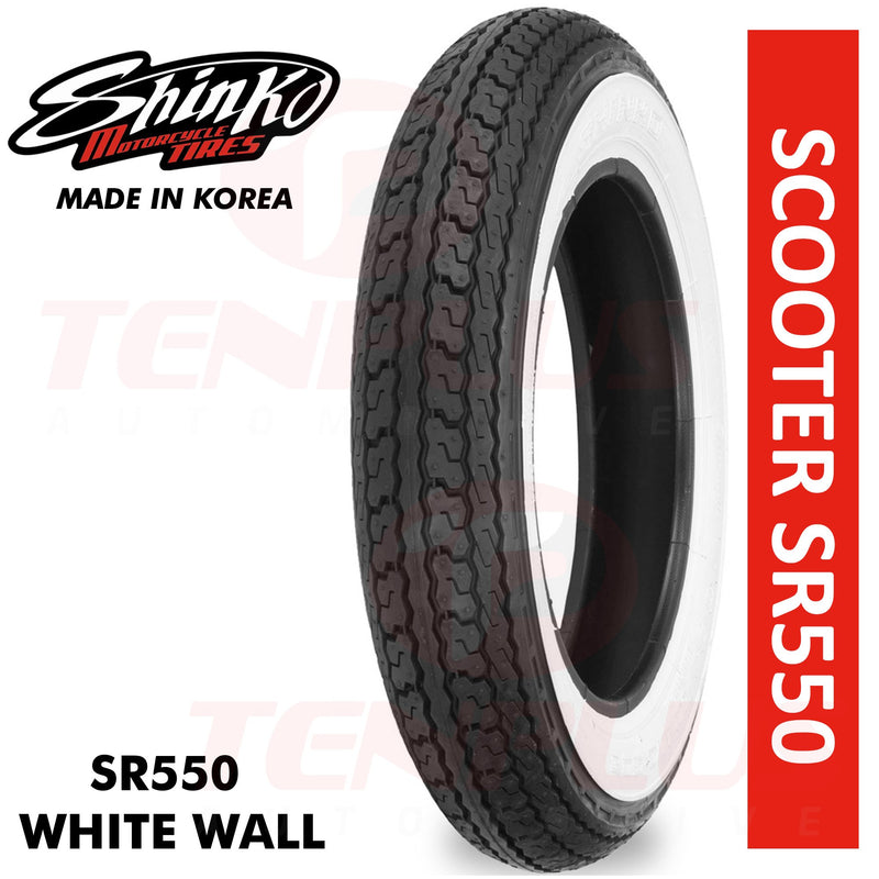 Shinko Motorcycle Tires Scooter SR550 4.00-8 WHITE WALL B TT