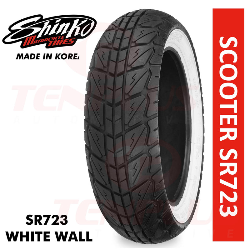 Shinko Motorcycle Tires Scooter SR723 110/70-11 WHITE WALL Front TL