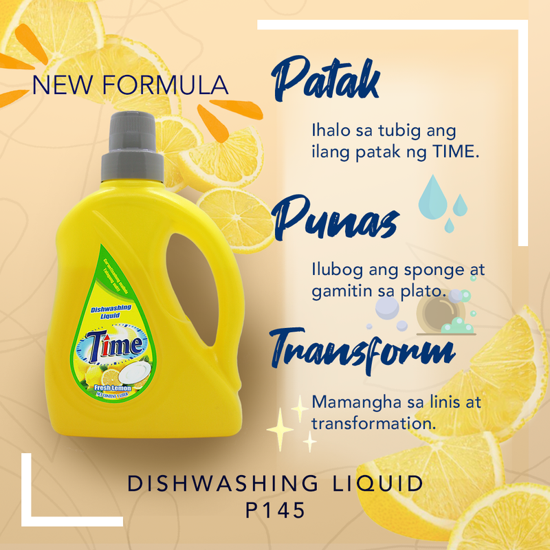 Time Dishwashing Liquid Lemon Scent 1L